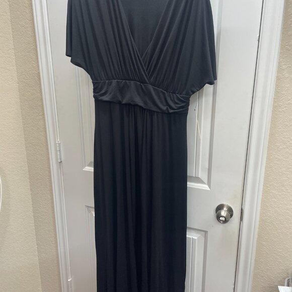 Kiyonna Vienna Maxi Dress | Black Noir | Size 0X | NWT | Elegant Stretch Knit - Picture 5 of 9